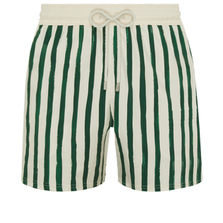 Bañador elástico a rayas HS para hombre - Vilebrequin x Highsnobiety Garden vista frontal
