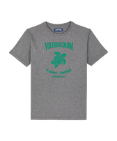 Men Cotton T-shirt Embossed logo Heather grey front view