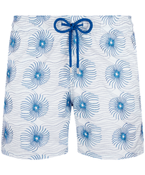 Men Embroidered Embroidered - Men Embroidered Swim Shorts Hypno Shell - Limited Edition, Glacier front view