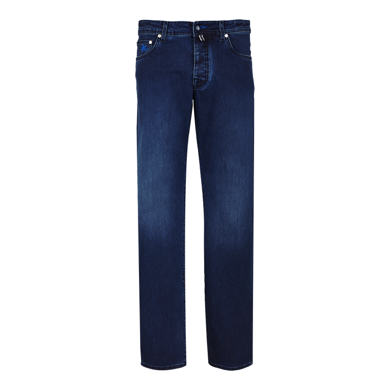 Jean Stretch 5 Poches Homme Mosaïque - Gbetta18 - Bleu