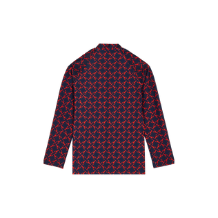 Boys Zipper Long Sleeves Rashguard Homard Pixel Navy back view