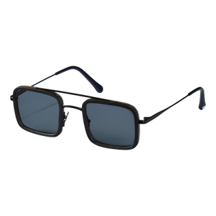White Tulipwood Sonnenbrille für Damen und Herren – VBQ x Shelter Schwarz Rückansicht