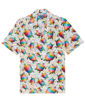 Chemise bowling en lin homme Tortugas - Vilebrequin x Okuda San Miguel Multicolore vue de face