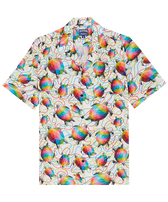 Camisa de bolos de lino con estampado Tortugas para hombre - Vilebrequin x Okuda San Miguel Multicolores vista frontal