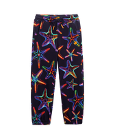 Boys Organic Cotton Jogger Pants Disco Stars Navy front view