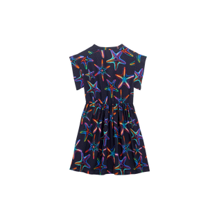 Girls Viscose Long Dress Disco Stars Navy back view