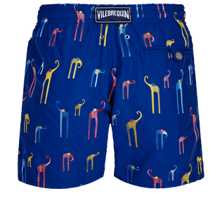 Men Swimwear Embroidered Giaco Elephant - Limited Edition Batik azul vista trasera