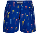 Men Swimwear Embroidered Giaco Elephant - Limited Edition Batik azul vista trasera