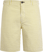 Bermuda chino en coton homme Seersucker Pomme vue de face