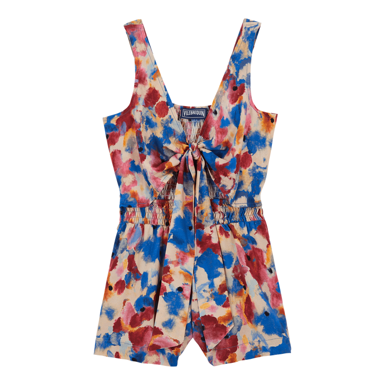 Girls Viscose Playsuit Flowers In The Sky - Playsuit - Graceful - Blue - Size 14 - Vilebrequin
