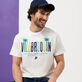 T-shirt en coton homme Vilebrequin Palms Off-white vue de détail 3