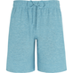 Men Others Solid - Unisex Linen Bermuda Shorts Solid, Heather azure front view