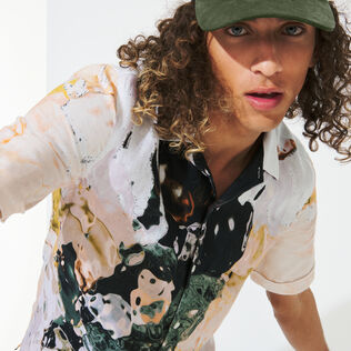 男士 Distortive water 亚麻保龄球衫 - Vilebrequin x Highsnobiety Wild stone 细节视图2