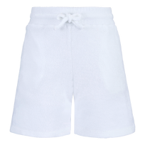 Boys Terry Bermuda Solid White front view
