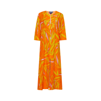 Madrague Kaftan aus Baumwolle und Seide für Damen Apricot Vorderansicht