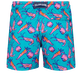 Ultraleichte und verstaubare Crevettes et Poissons Badeshorts für Herren Curacao Rückansicht