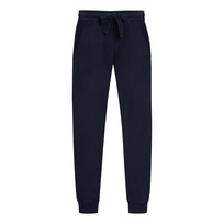 Men Jogger Cotton Pants Solid Navy front view