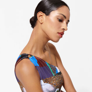 女士 Séduction 不对称连体泳装 - Vilebrequin x Deux Femmes Noires Multicolor 细节视图2