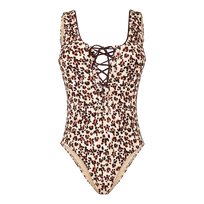 Bañador de una sola pieza con estampado Turtles Leopard para mujer Straw vista frontal