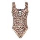 Bañador de una sola pieza con estampado Turtles Leopard para mujer Straw vista frontal
