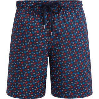 Pantaloncini mare uomo lunghi elasticizzati Micro Ronde Des Tortues Rainbow Blu marine vista frontale