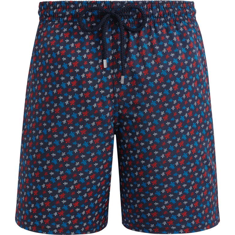 Men Long Stretch Swim Shorts Micro Ronde Des Tortues Rainbow - Okorise - Blue - Size L - Vilebrequin