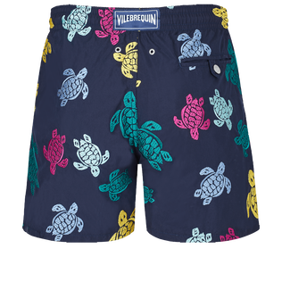 Men Swim Trunks Embroidered Ronde Tortues Multicolores - Limited Edition Navy back view