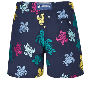 Pantaloncini mare uomo ricamati Ronde Tortues Multicolores - Edizione limitata Blu marine vista posteriore