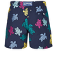 Pantaloncini mare uomo ricamati Ronde Tortues Multicolores - Edizione limitata Blu marine vista posteriore