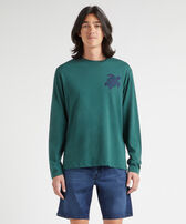 Men Cotton Long Sleeves T-shirt Embroidered Turtle Ivy front worn view
