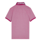 Men Cotton Changing Color Pique Polo Shirt Crimson purple back view