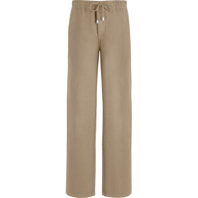 Pantaloni Uomo In Lino Tinta Unita - Pantaloni - Pacha - Beige