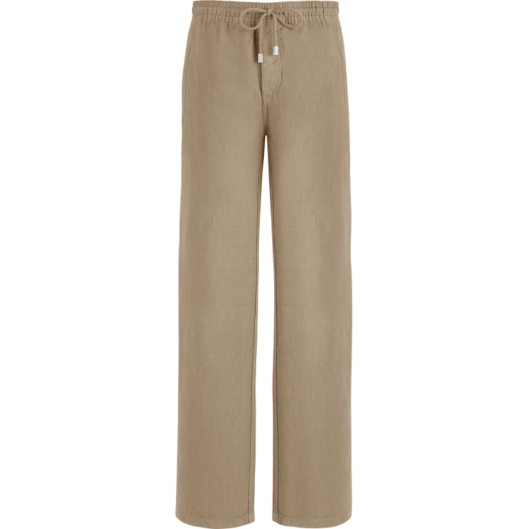 Pantalon En Lin Homme Uni - Pacha - Beige