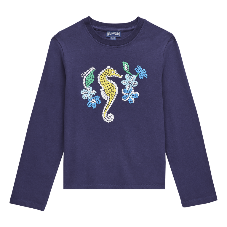 Mosaïque T-shirt Aus Baumwolle Für Mädchen - Gienna - Blau