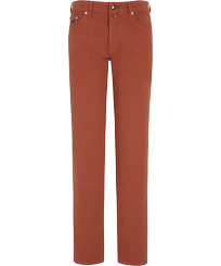Men 5-Pockets printed Denim Pants Micro Dot Rust front view