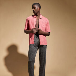 Unisex Linen Jersey Pants Solid Heather anthracite details view 1