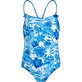 女童 Tahiti Flowers 连体泳衣 White 正面图