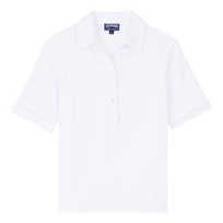 Women Terry Polo Tahiti Solid White front view