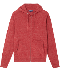 Solid Unisex-Sweatshirt aus Leinen China red Vorderansicht