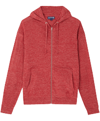 Unisex Linen Sweatshirt Solid China red front view