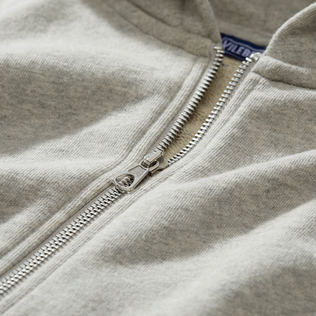 Boys Front Zip Sweatshirt Turtle print at the back Heather grey details view 1