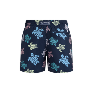 Pantaloncini mare uomo ultraleggeri e ripiegabili Tortues Multicolores Blu marine vista posteriore