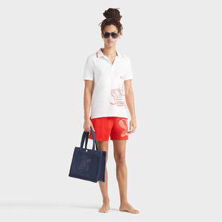 Pantaloncini mare uomo corti elasticizzati Placed Poulpe Papavero dettagli vista 1