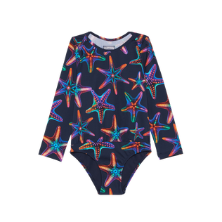 女童 Disco Stars 防晒连体泳装 Navy 正面图