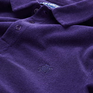 Polo en coton éponge organique homme uni Minuit vue de détail 1