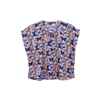 Camisa de seda con estampado Disco Butterflly para mujer Blush vista frontal