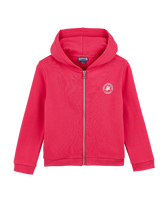Sudadera con cremallera delantera en color liso para niña Grosella vista frontal