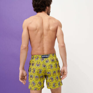 Men Swimwear Embroidered Only Crabs ! - Limited Edition Matcha back worn view