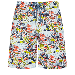Men Long Swimwear Utra-light and Packable Fish Family White front view