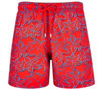 Men Swim Shorts Embroidered Raiatea - Limited Edition Poppy red front view